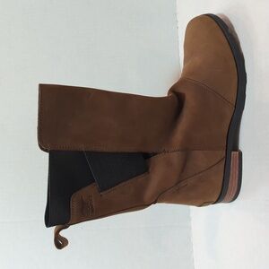 Sorel Women Emelie Mid Calf Boots Leather Waterproof Brown NL2679-245 Sz 9 NWOB